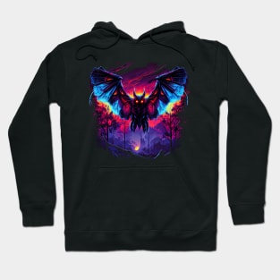 Mothman Cryptozoology 80s Retro Synthwave Aesthetic Cryptid Hoodie